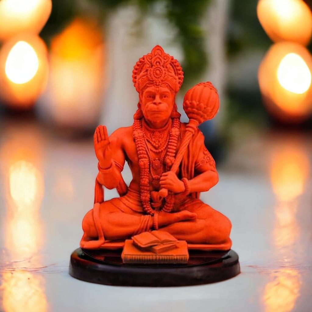 Bahubali Hanuman Ji Murti for Car Dashboard, Lord Hanuman Idol Statue for Home Decoration and Puja, Made with Resin