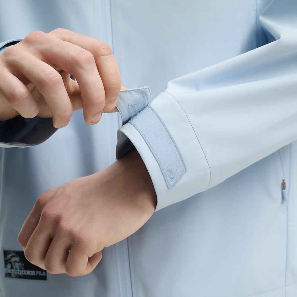 Fila Heritage Casual Fashion Versatile Warm Windproof Hooded Loose Woven Jacket Men Jackets Sky-Blue F11M538705FLB