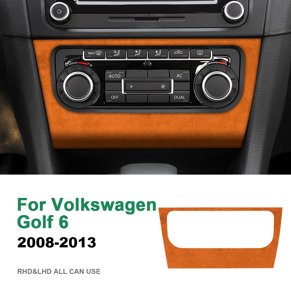 For Volkswagen VW Golf 6 GTI R MK6 2008 2009 2010 2011 2012 2013 Italy Super Suede Car Central AC CD Panel Frame Trim Sticker