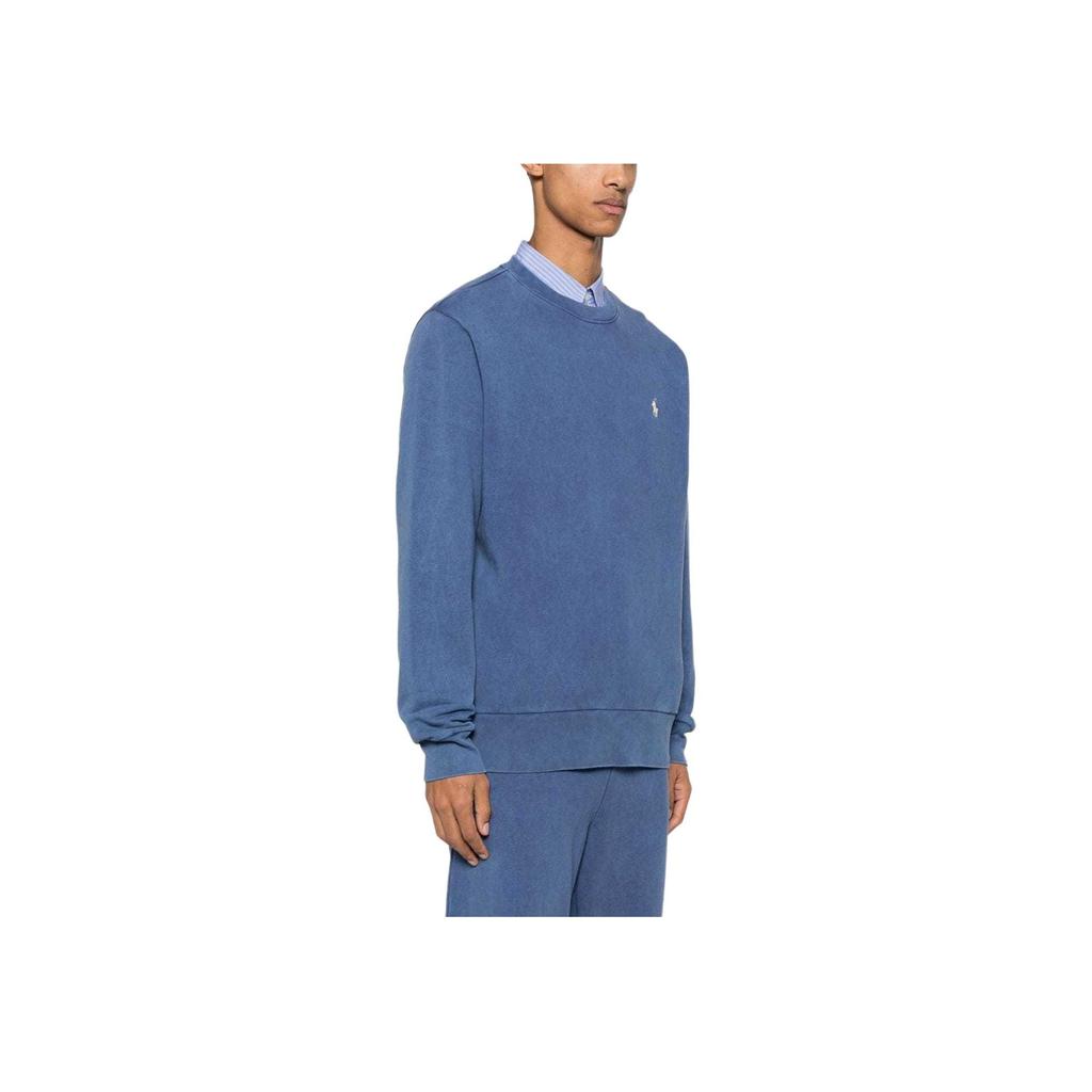 Ralph Lauren Polo Logo Embroidered Crewneck Sweatshirt Men sweatshirt Blue 710916689-001