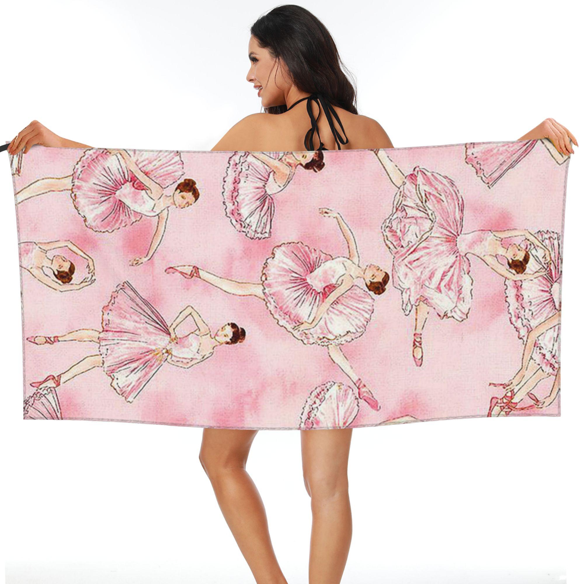 Ballet Dance Makes Me Free Ballerina Dancer Beach Towel Soft Microfiber Quick Dry Absorbent Quick Towels For Yoga 70x140 cm