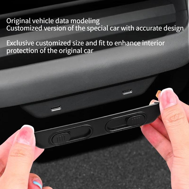 Rear Charging Port USB Cover for Tesla Model Y Juniper 2025 Model 3 Highland 2024 Anti-blocking Protection Interior Accessories