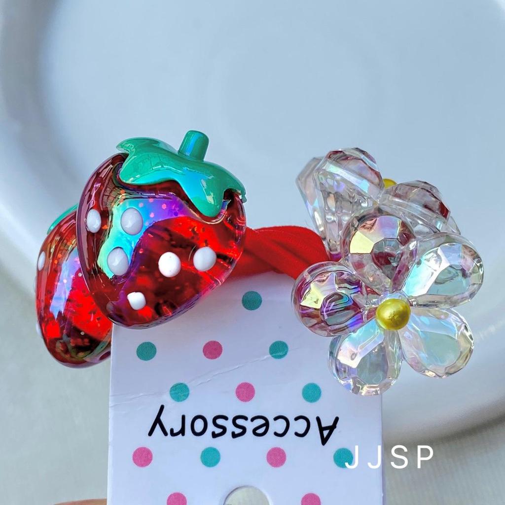 Girls' Cartoon Hair Ties - Colorful Jelly Candy Scrunchies, Elastic Rubber Bands for Kids and Babies, Cute Headwear Accessories.