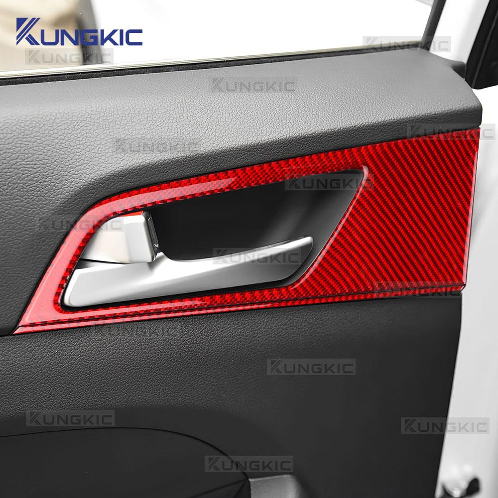Carbon Fiber Style Interior Sticker for Hyundai Tucson TL/TLE J6 2015 2016 2017 2018 2019 2020 Door Handle Area