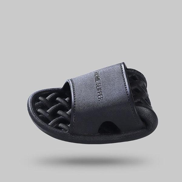 Мужские однотонные нескользящие дезодорирующие тапочки на плоской подошве для ванной — фото 4