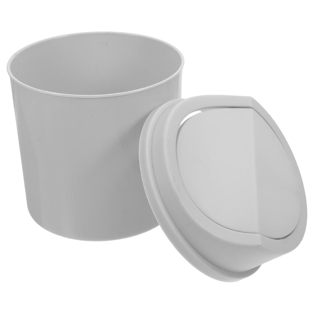 Mini Desktop Trash Can Swing Lid 2L Small Trash Bin for Desk Bedroom Office Vanity Compact Waste Bin Modern Small Garbage Can