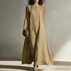 Sleeveless Long Maxi Dress for Women with Pocket Casual Loose Fit Crew Neck Summer Lightweight Sundress
