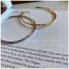 Minimalist Korean Style Silver-Plated Irregular Textured Open Bangle for Women – Light Luxury Plain Design