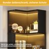 63.5 x 45 x 175cm Corner Bookshelf, Multifunctional, L-Shaped, LED Color-Changing Light Strip, App Control, Five-Tier Storage, Black