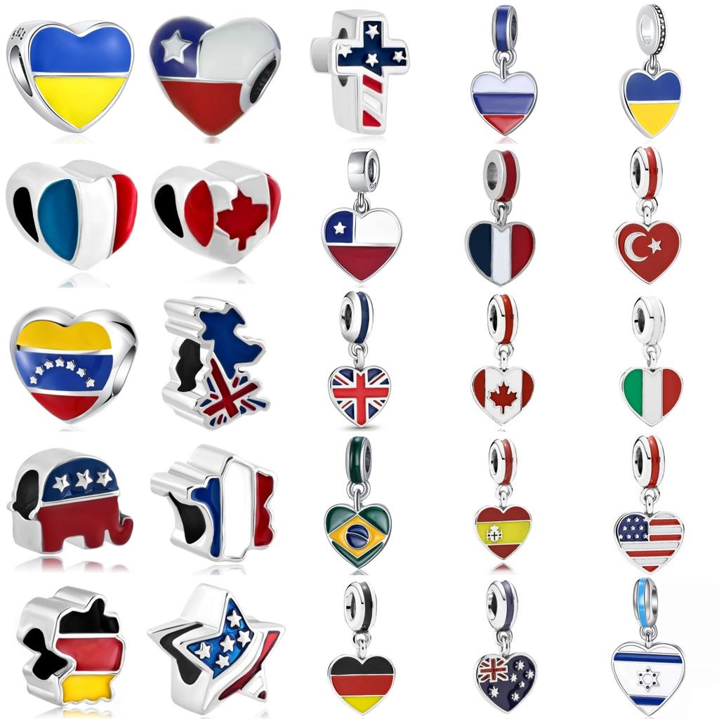 National Flag Charms Pendant Plataoriginales Fit Bracelet Necklace Trinket For Women Jewelry Making Party Luxury Gift