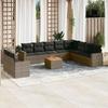 VidaXL Garden Lounge Set 11 Pcs with Grey Cushions Wicker 3224198
