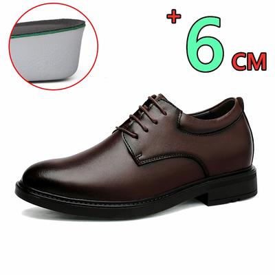 Fashion Big Size 35-47 Genuine Leather Dress Shoes Hidden Heels Elevator Shoes 6CM Height Shoes For Unisex Business Formal Wedding Shoes