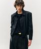Noirer Wool Belted Crop Jacket (Black)