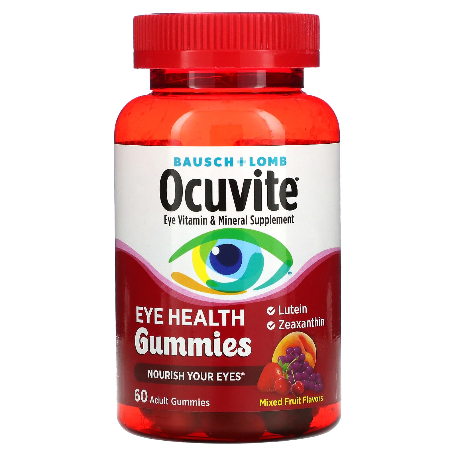 

Ocuvite, Eye Health Gummies, Mixed Fruit Flavor, Adults, 60 Count