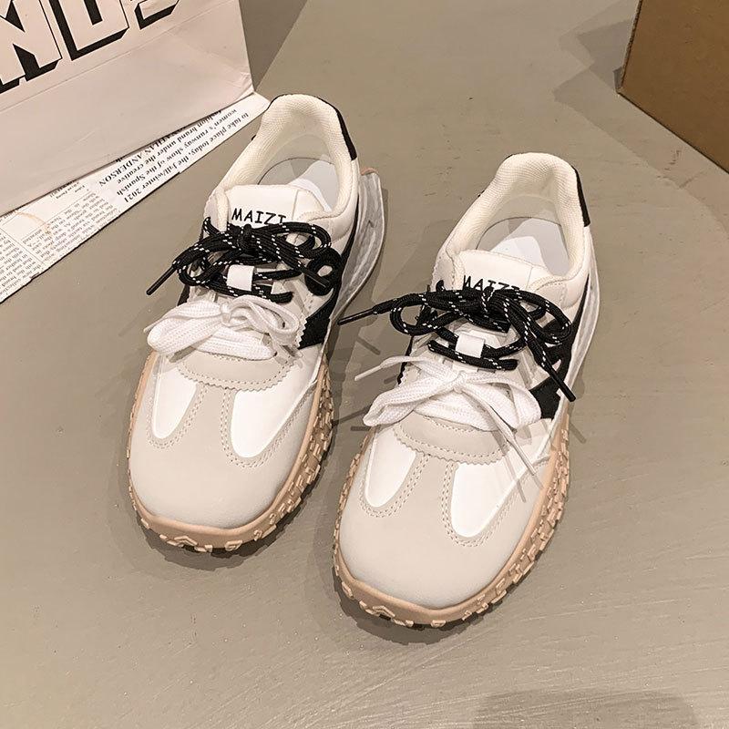 

Pink platform Forrest Gump sports board shoes women s moral training spring and summer new chic niche bread shoes sports little white shoes 40 бежевый