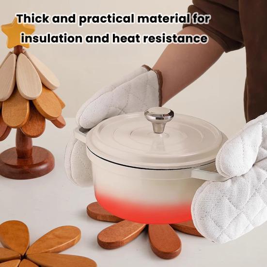 3Pcs Wooden Christmas Tree Trivets for Hot Dishes Heat Insulation Placemat Desktop Protection Mat Creative Tree Shape Coaster Table Decor for Kitchen