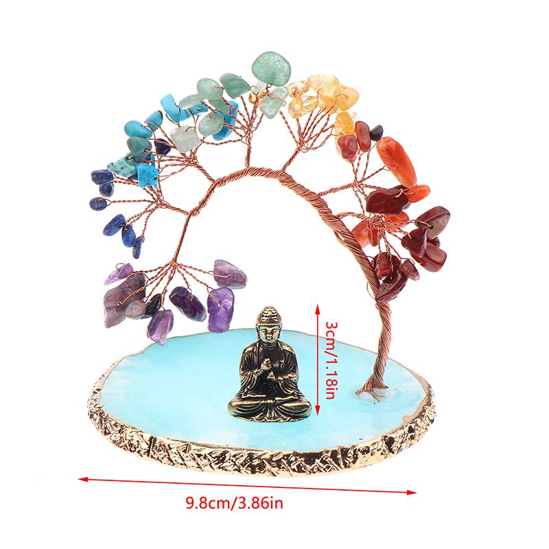 Şifa Ağacı Seti ile Buda Heykeli Ev Süsleri Yoga Meditasyon Dekorasyonu