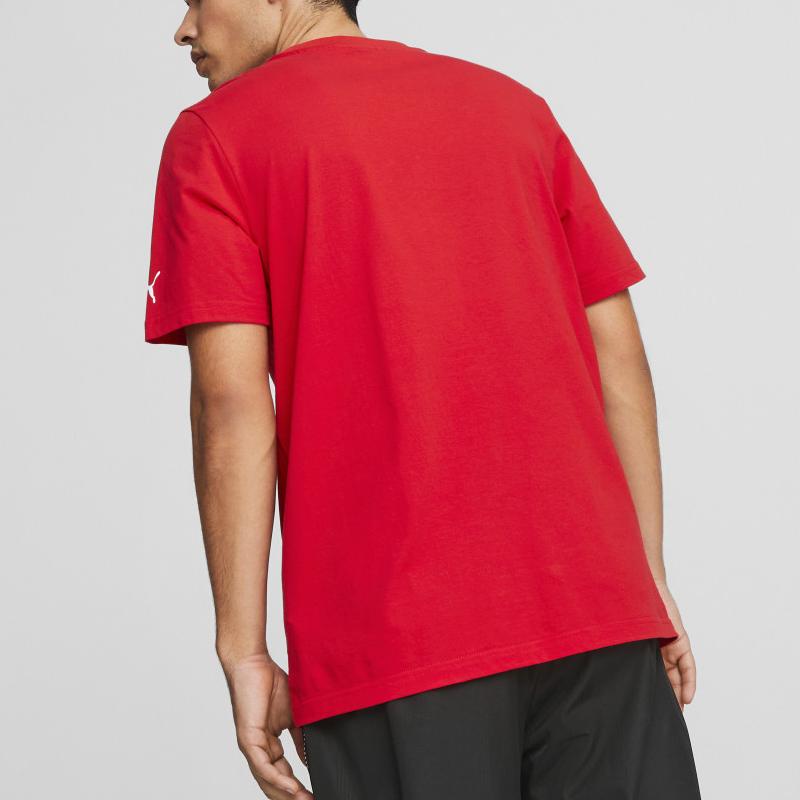 Puma Modischer Print Dopamin Feuchtigkeitsableitend Bequem Kurzarm T-Shirt Unisex Oberteile Rot 538184-02