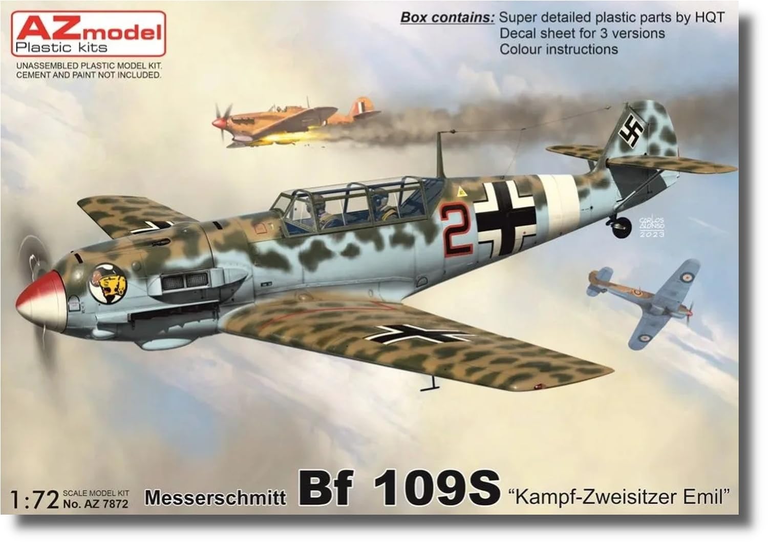 

AZ Model Messerschmitt Bf109S Fighter Emil Plastic Model AZM7872 1/72 Two-Seat