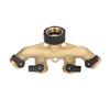 3 4in Hose Faucet Manifold Splitter 4 Way Brass Pipe Split Connector Garden Hose DistributorUS Standard