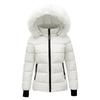 Cappotto invernale da donna taglie forti in tinta unita con tasca a maniche lunghe con cerniera
