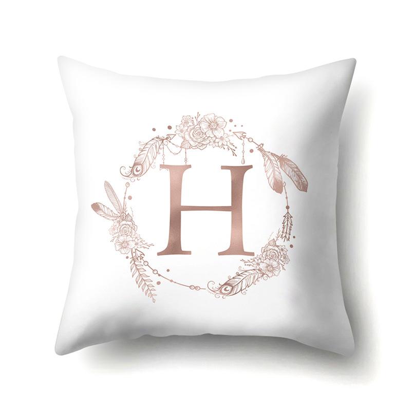Polyester Pillow Case Home Ins Style Decorative Print Pillow Case 26 English Letter Cushion Cover