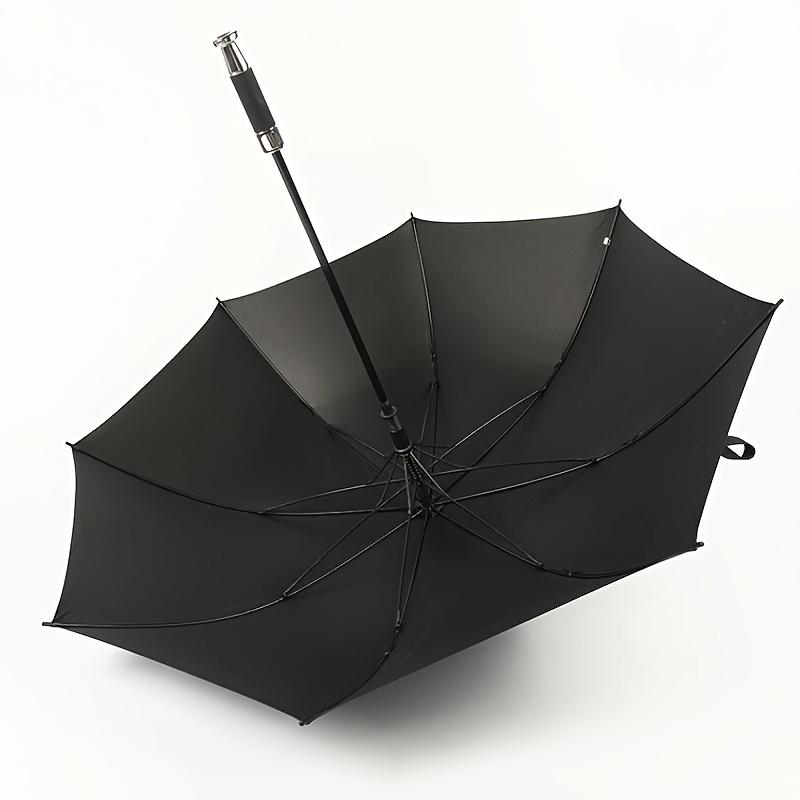 Premium Long Handle Parasol Windproof Solid Color Black Glue Sun Umbrella Elegant Sun Shade for Business Commute Driving Golf