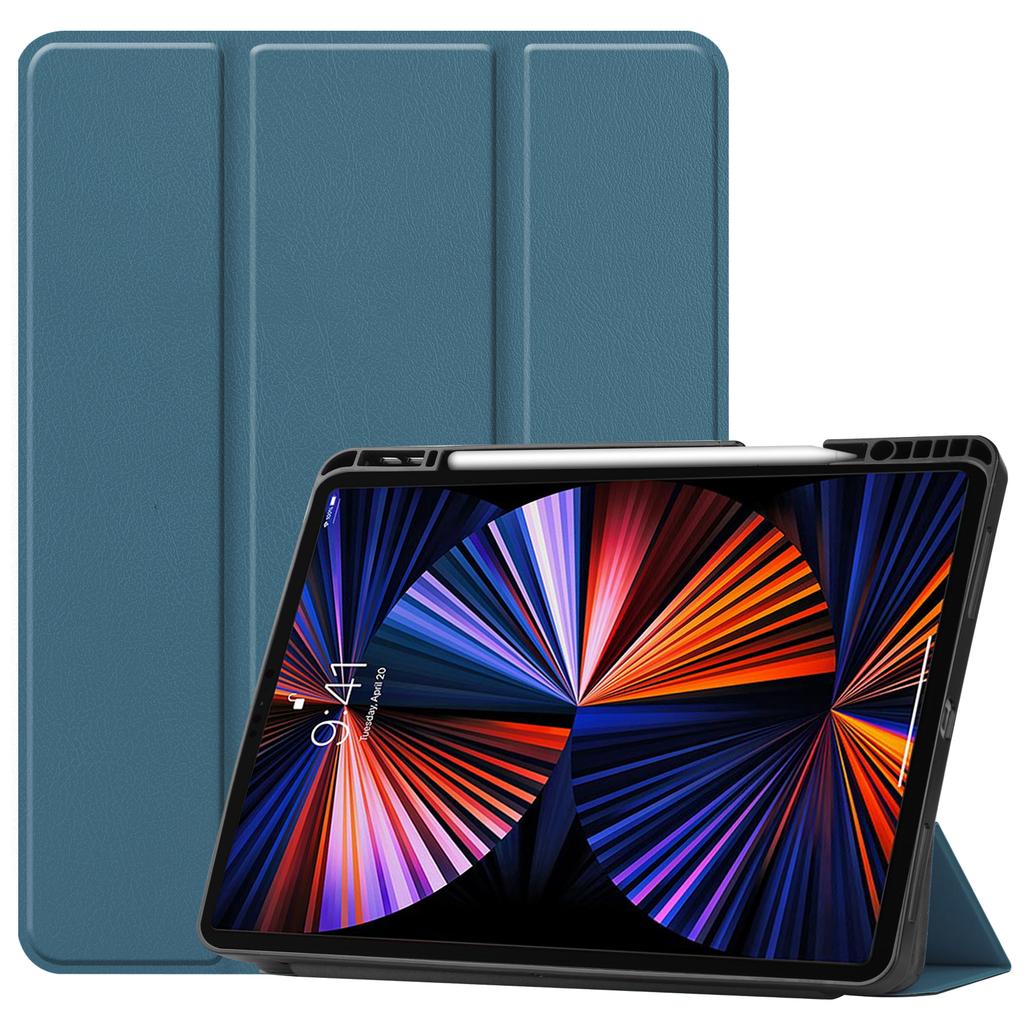 CYKE Trifold Minimalist Style Trifold Tablet Cover Business Tablet Case With Pencil Holder for Apple Ipad Pro 2021 12.9 Inch