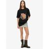 Women's Short-Sleeve T-Shirt with Retro Distressed "Feeling Alright" Beach Skeleton Print