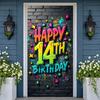 Youth Birthday Background 3D Lettering Birthday Party Backdrop Happy 14th Birthday Banner Vibrant Hue 14th Celebration Banner