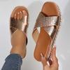 Foreign trade large size thick-bottomed cool slippers women's outer wear 2025 new summer round head hollow casual fashion wedge slippers