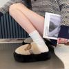 Thick bottom Internet celebrity super fire hair slippers women 2025 autumn new wear fashion bag head comfortable home cotton slippers