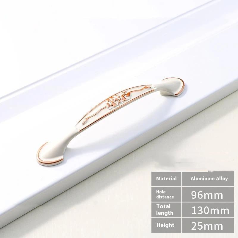 Modern Nordic Cabinet Handles White Amber Aluminum Alloy Black Drawer Pulls For Furniture Door Knocker