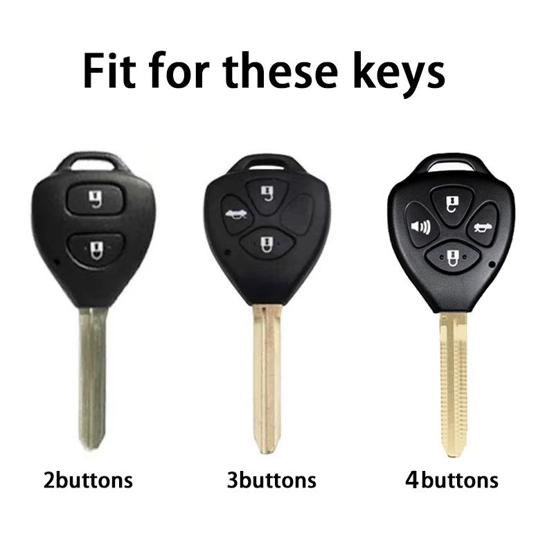 2/3/4Buttons Automotive Key Fob Housing Remote Mount Bag Fit For Toyota Corolla Vios Camry Yaris Rav4 Hilux Cruiser Fortuner Auto Key Fob Cover Case