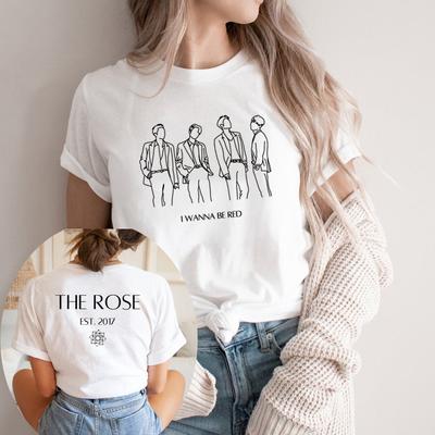 The Rose T Shirt Kpop Merch The Rose Shirt Tee Kpop Gift Short Sleeve Women Graphic T Shirts Korean Music Band Tshirt Streetwear