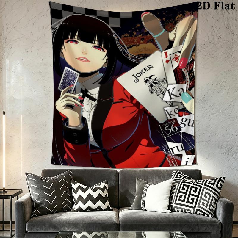 Kakegurui Wall Tapestry Aesthetic Wall Hanging Printed Fabric Blanket Decorative Tapestries for Bedroom Living Room Home Decor