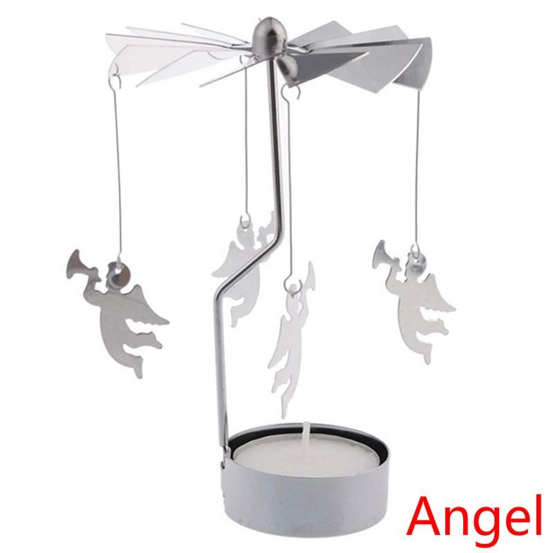 Metal Rotary Candle Holder Light Carousel Stand Tea rollingHome Christmas