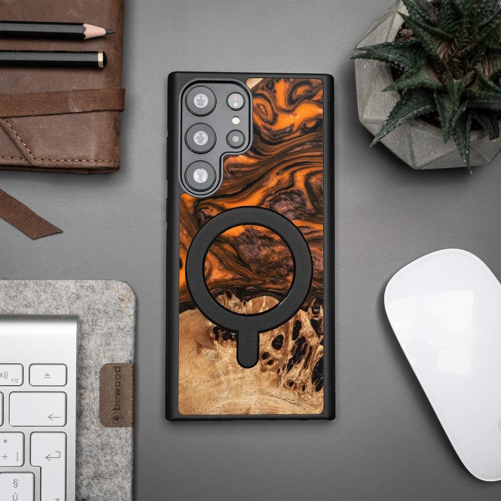 Bewood Unique case for Samsung Galaxy S23 Ultra - Orange with MagSafe