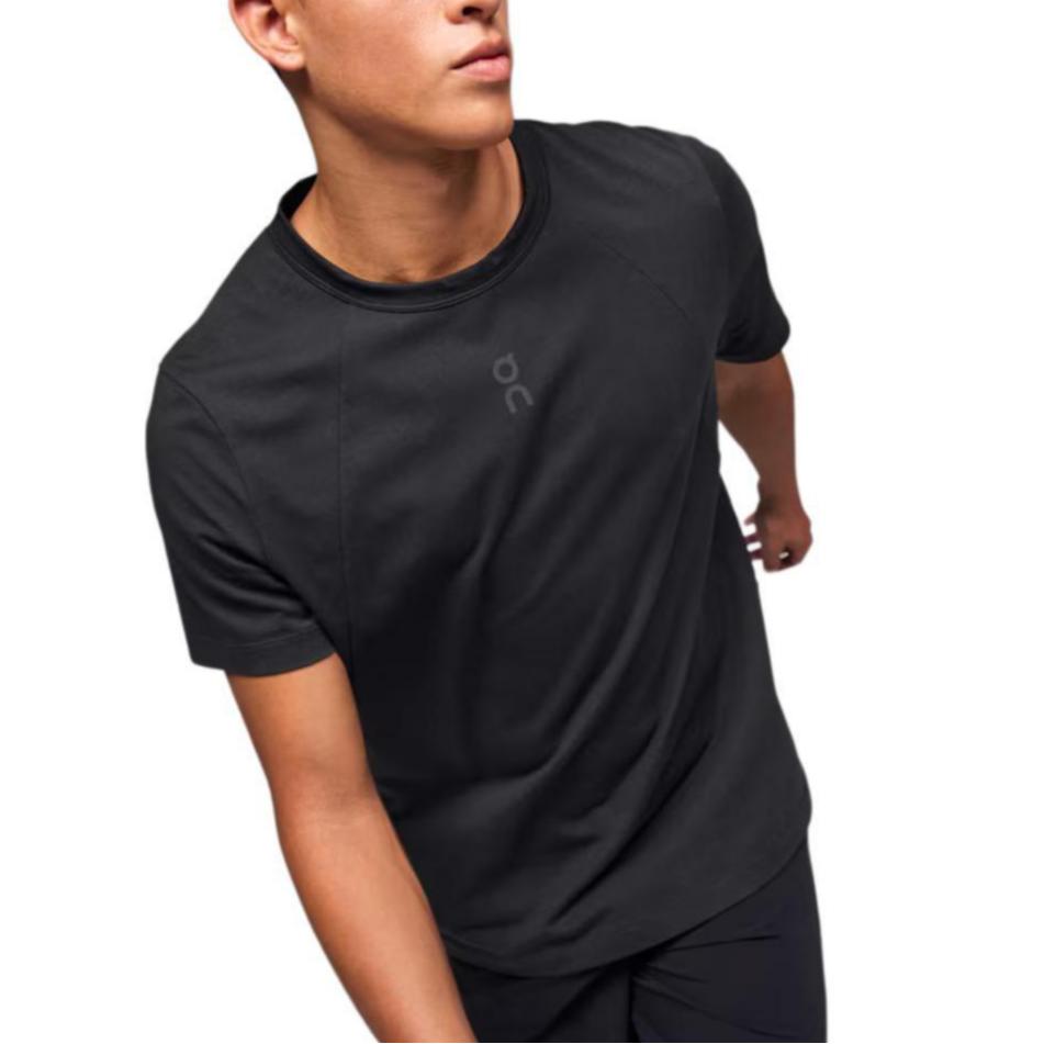 On Trek T Shirts Men's Black Crew Neck Moderate Straight Fit 1ME10100553