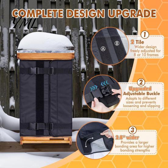 Apiary Winter Guard Beehive Wrap for 8 And 10 Frame Beehives, Insulated 600D Oxford Cloth Hive Protector Cover, Insulation Shield Cold Weather