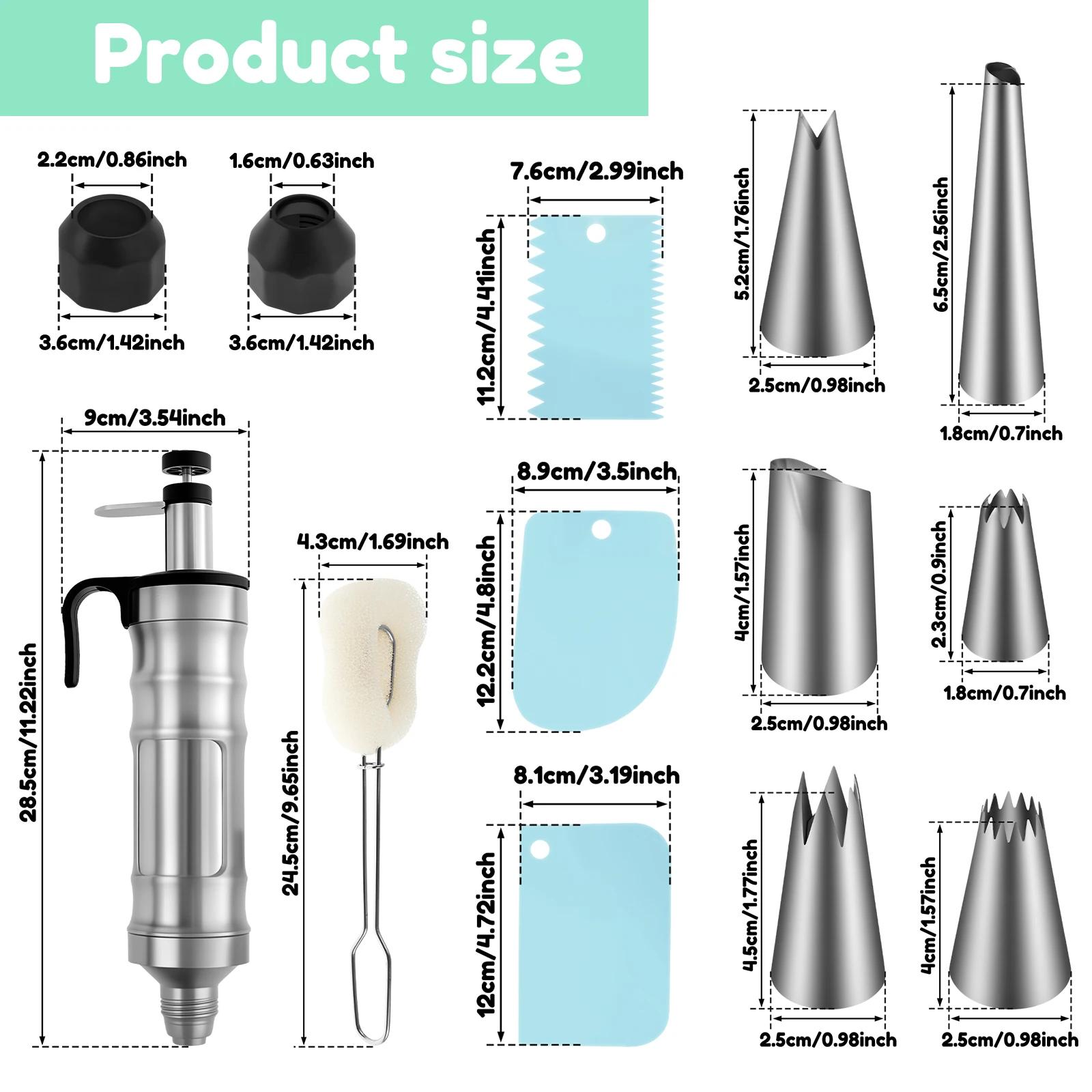 13Pcs Cake Decorating Piping Gun Tool Stainless Steel Cream Decorating Gun Cookie Making Machine Nozzles Mold Kitchen Utensils