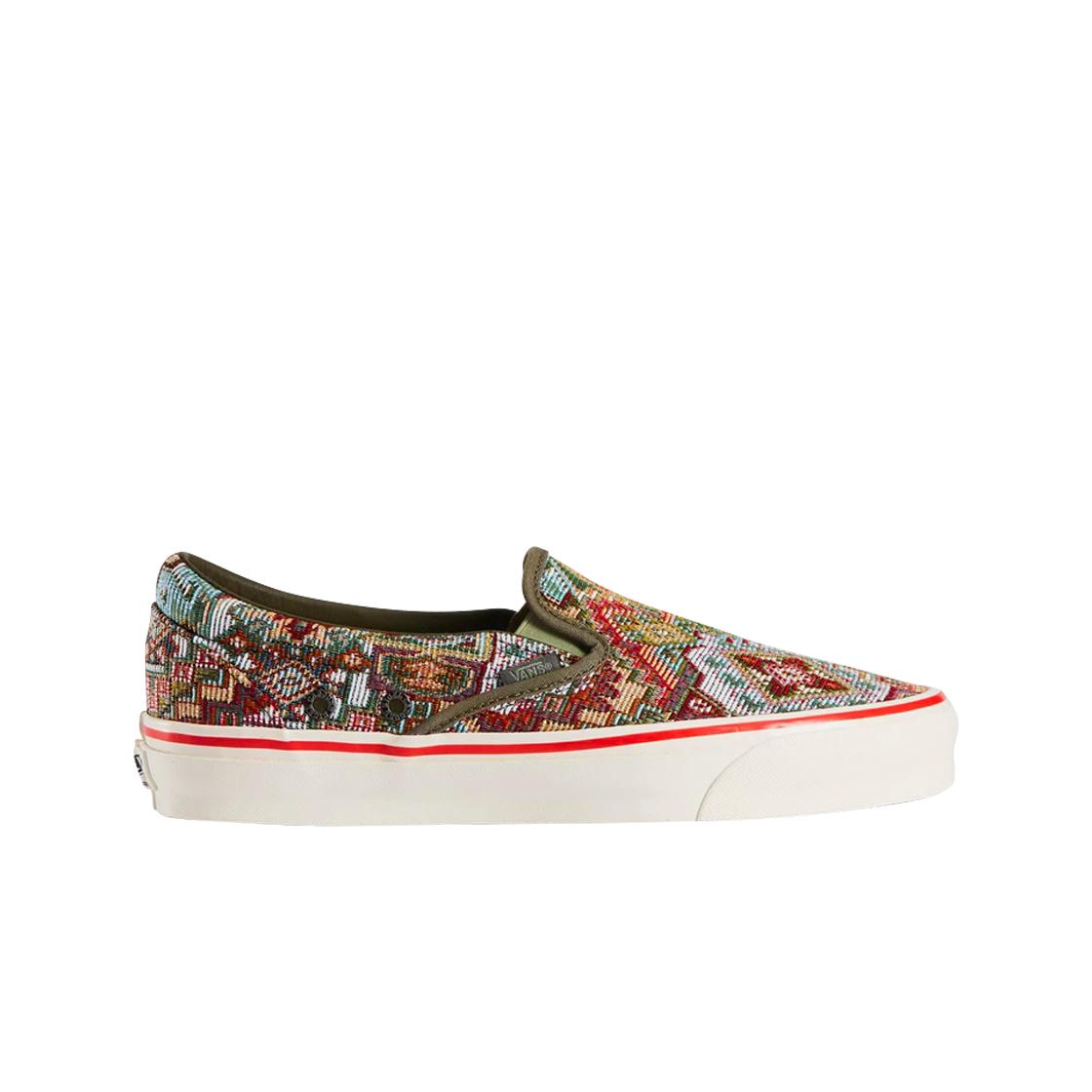 Vans Vault UA OG Classic Slip-On LX Nigel Cabourn Carpet Green Mix Men Sneakers VN0A45JK9T91