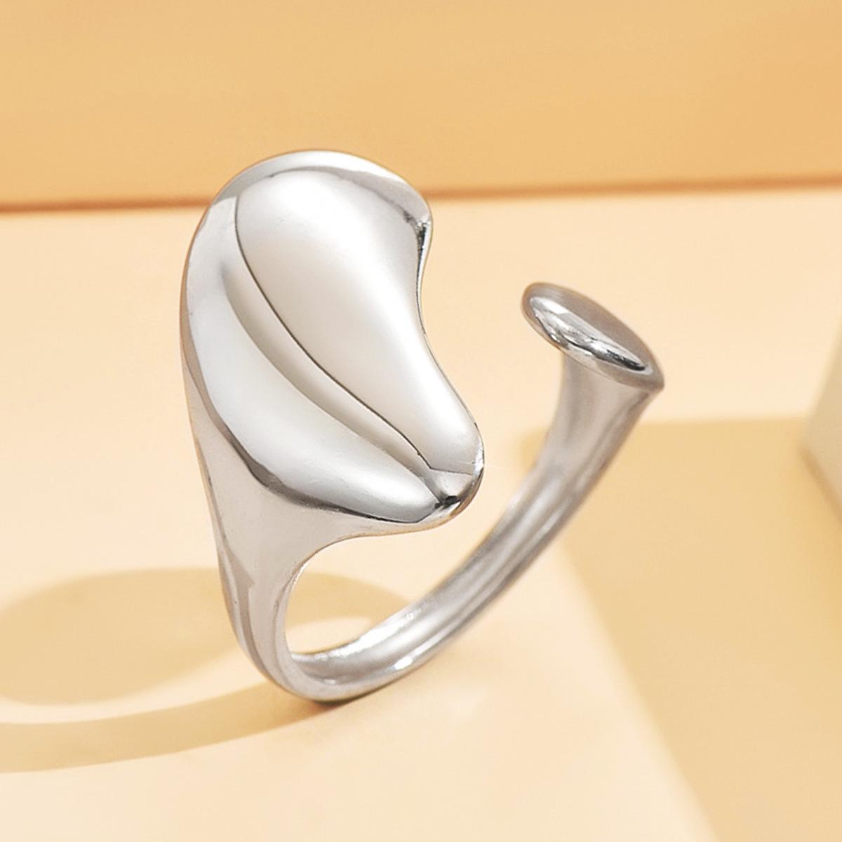 Personalized Geometric Gold-Plated Stainless Steel Ring for Women