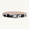 New Day Buckle Black and White Cow Pattern Horse Hair Women Fake Hair Fashion PU Belt