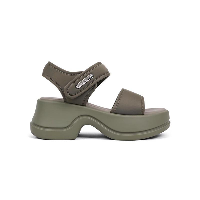 Small Man Increases Height 7CM Platform Sandals Women's Summer New Casual Cool Slippers Wear Velcro Beach Sandals