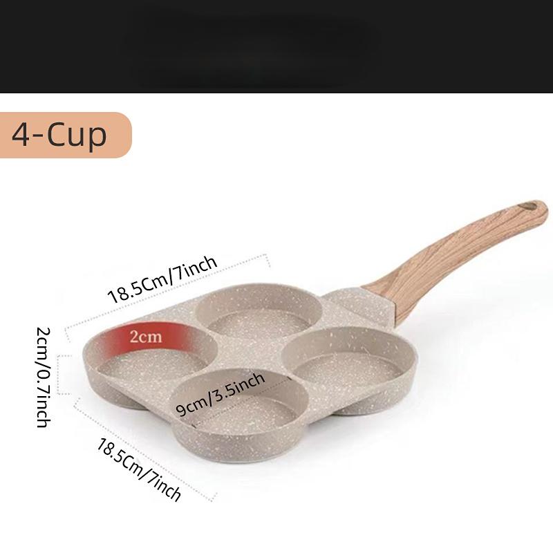 

2/ 4 Holes Frying Pot Pan Black Thickened Kitchen Omelet Non-Stick Egg Poacher Pancake Crepe Steak Cooking Ham Breakfast Maker белый