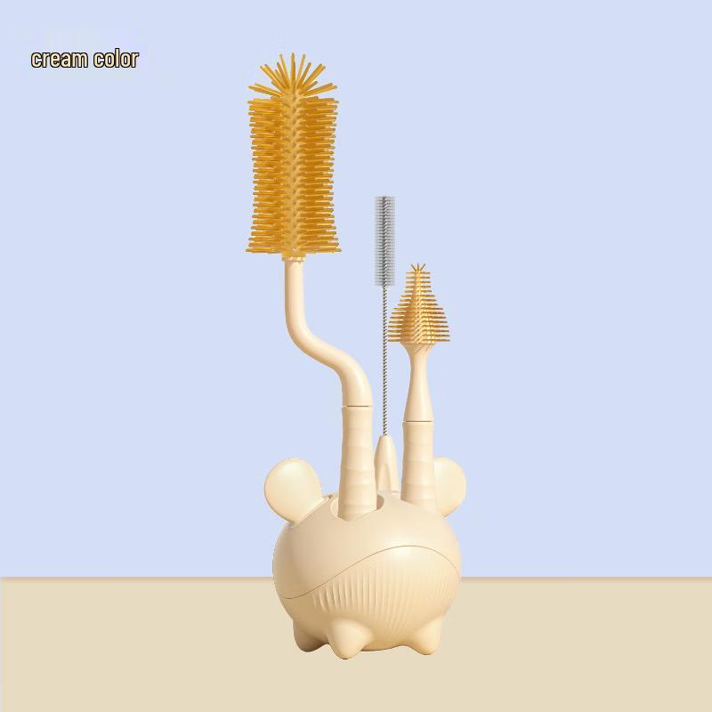YOUKEBEI Nanometer Silver Silicone Baby Bottle Cleaning Brush Set