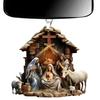 Nativity Scene Ornaments the Birth of Jesus Decor Nativity Scene Christmas Tree Decoration Acrylic Nativity Scene Pendant