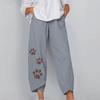 Women's Summer Casual Loose Cotton And Linen Embroidered Wide-leg Pants