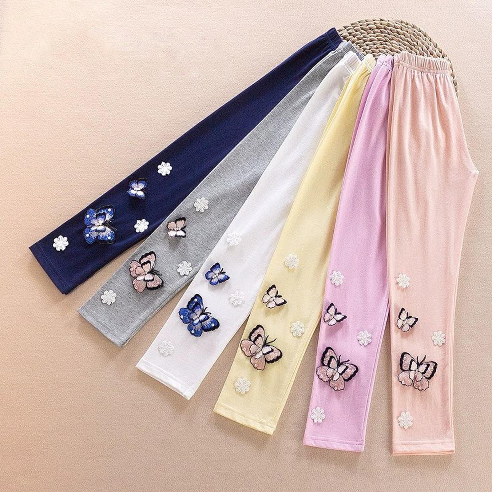 

Girls Lightweight Versatile Stylish Long Pants For Layering & Outer Wear 140 білий